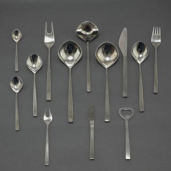 45 items of cutlery, designed by Tias Eckhoff for Gense/Dansk Knivfabrik in Lundtofte, 20th century.