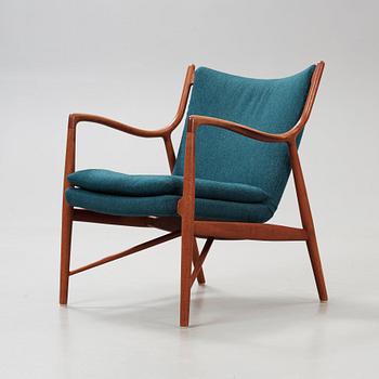 A Finn Juhl 'NV-45' teak easy chair, by cabinetmaker Niels Vodder, Denmark 1950's.