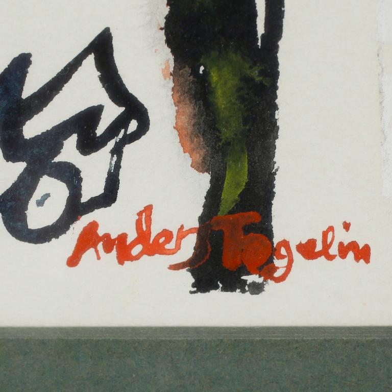 ANDERS FOGELIN, blandteknik, signerad.