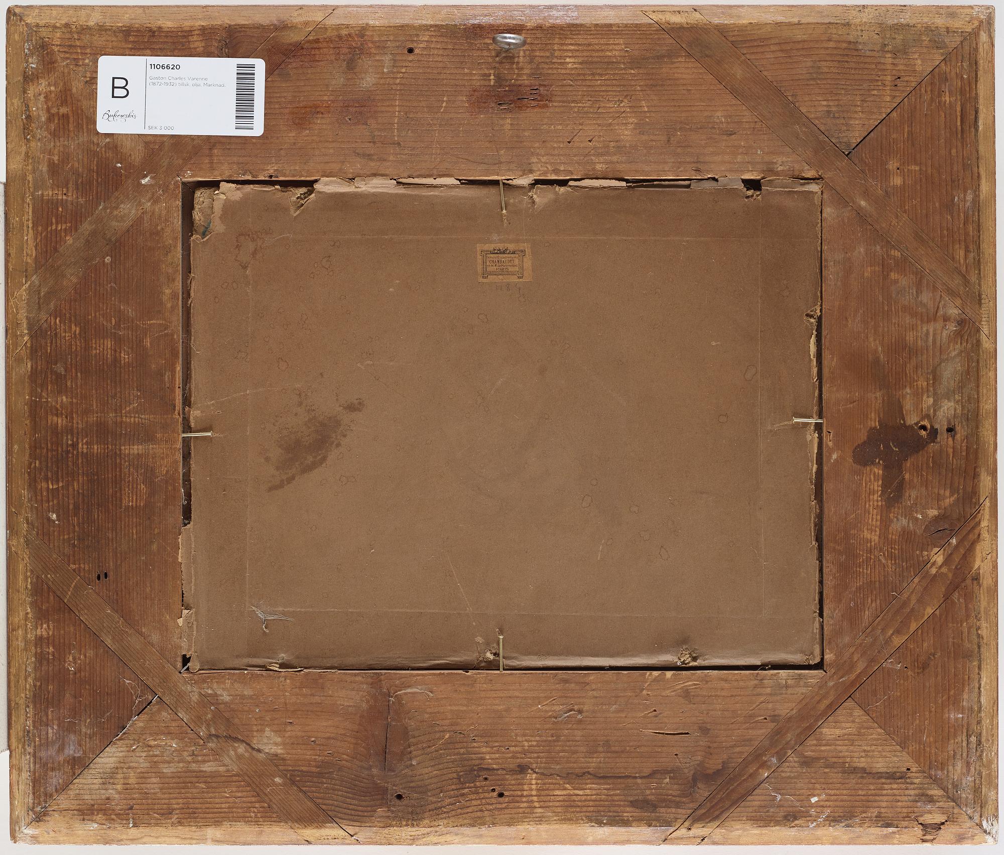 GASTON CHARLES VARENNE, attributed to, oil on panel, signed.