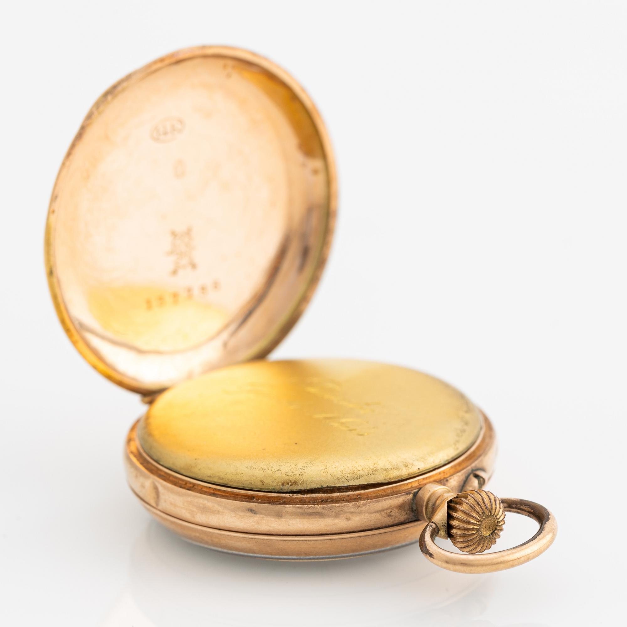 Pocket watches, 3 pcs, 14K gold.