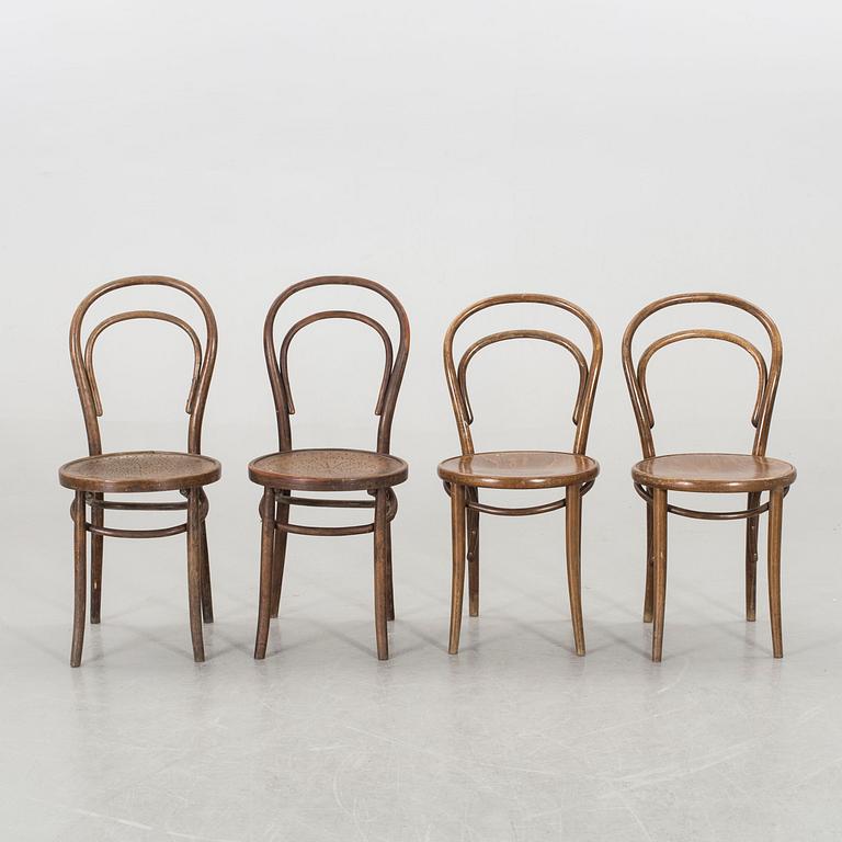 A set of 6 jugend and jugend style chairs 20th century.