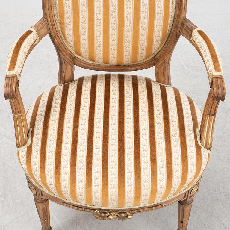 A Louis XVI armchair, Denmark, late 18th century.