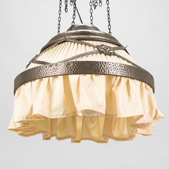 Eino Schroderus, Finnish Art Nouveau ceiling lamp for Taidetakomo Koru, Helsinki, early 20th century. Tot height 160 cm.