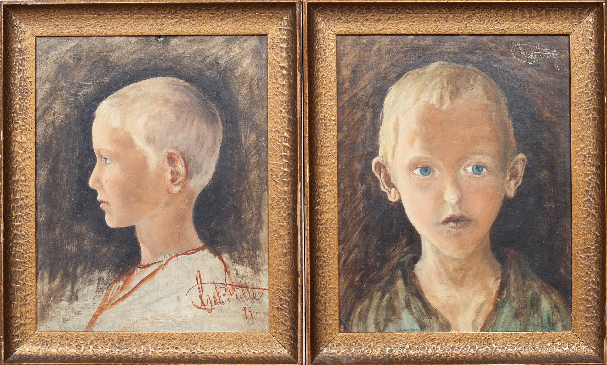 AXEL KULLE, 2 st, olja på pannå, sign o dat- 94 och 95.