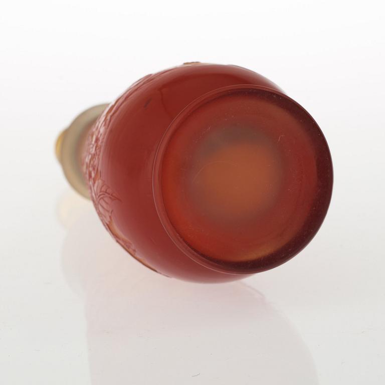 An Emile Gallé Art Nouveau cameo glass perfume bottle, Nancy, France.