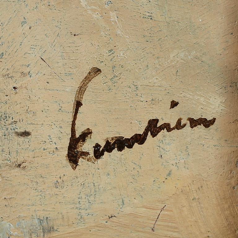 SVEN KUMLIN, olja på pannå, signerad.