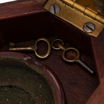 Taskukello, 52 mm, 18K kultaa, John Moncas, Liverpool, 1800-luvun ensimmäinen puolisko.