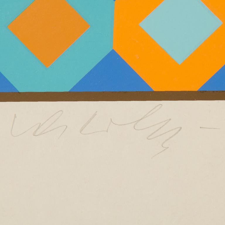 VICTOR VASARELY, coloured lithograph, signed, no 120/200.