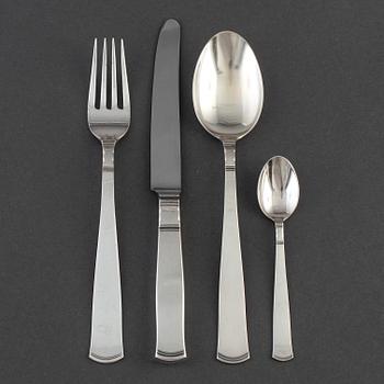 JACOB ÄNGMAN, 48 psc silver cutlery 'Rosenholm', GAB Stockholm.