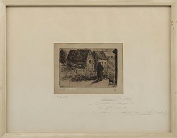 CAMILLE PISSARRO, etsning, 1889, signerad 10/18.
