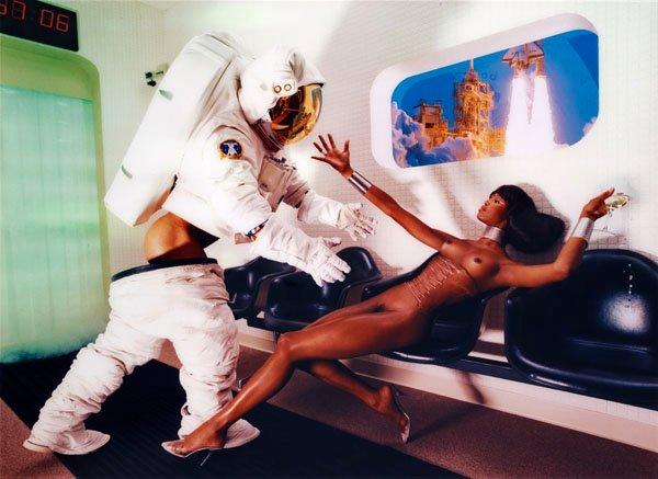 David LaChapelle, "Naomi Campbell with Astronaut", 1999.