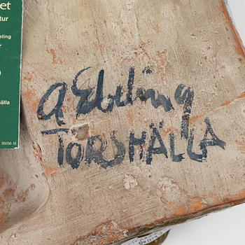 Allan Ebeling, väggrelief, stengods, signerad A Ebeling Torshälla.