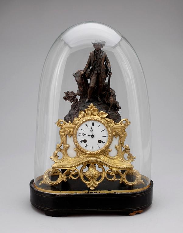 BORDSPENDYL, nyrokoko, mässing och alabaster, 1800-slut.