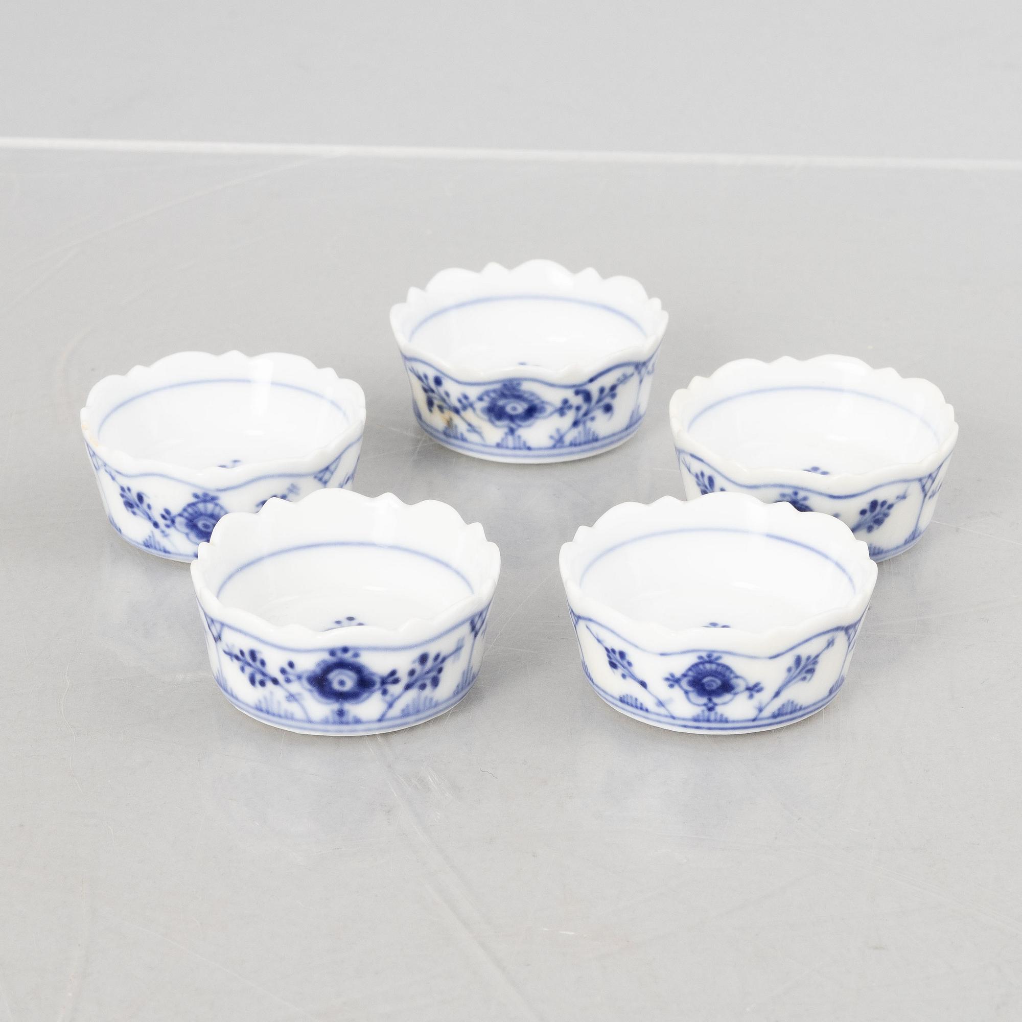 Service pieces, 18 pcs, porcelain, "Blue Fluted", Royal Copenhagen, Denmark.
