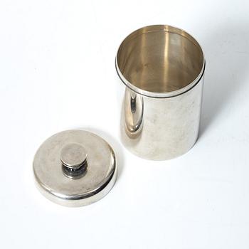 Sigvard Bernadotte, a sterling silver jar with cover, Georg Jensen, Denmark, after 1945.
