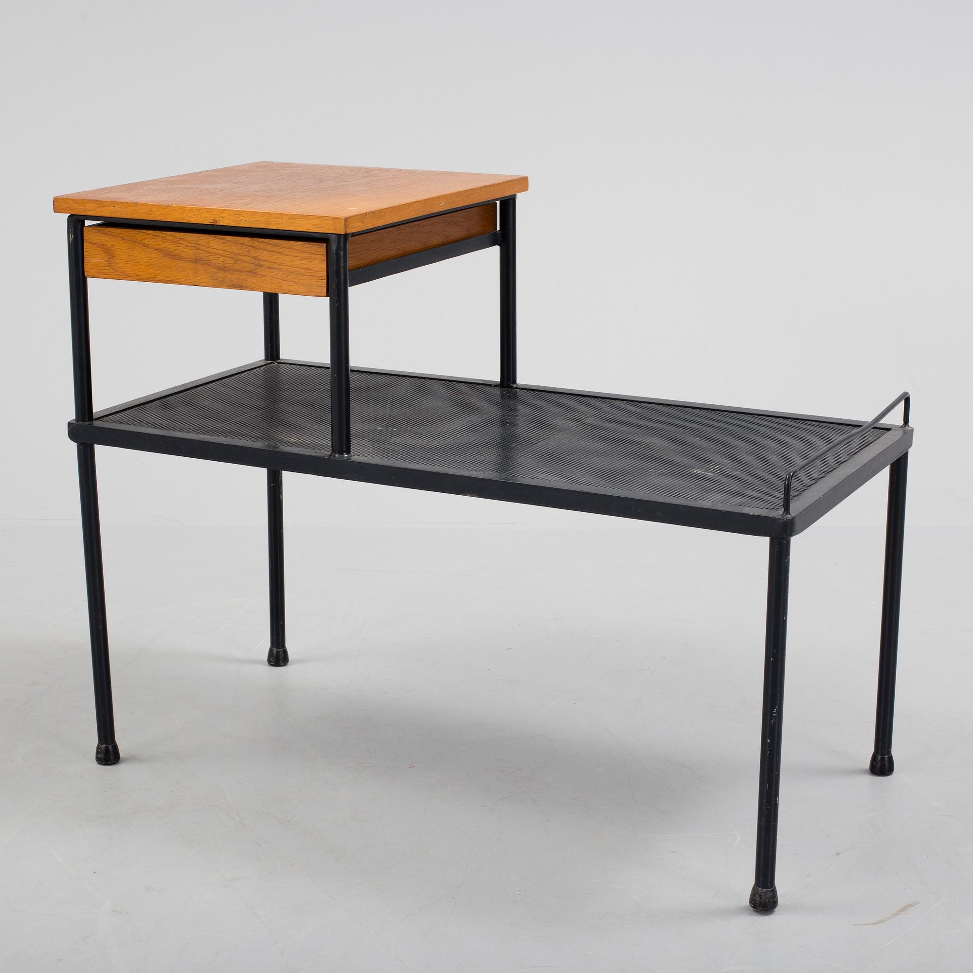 A teak and metal side table, 1950's/60's.