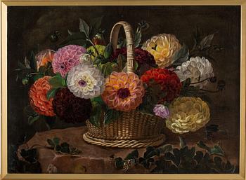 JOHAN LAURENTZ JENSEN, hans art, olja på dubblerad duk, ej signerad, 1800-tal.