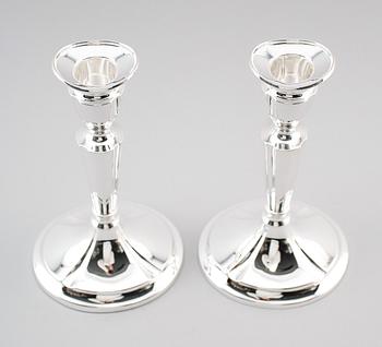 LJUSSTAKR, 1 par, sterlingsilver, Danmark, 1900-talets andra hälft.
