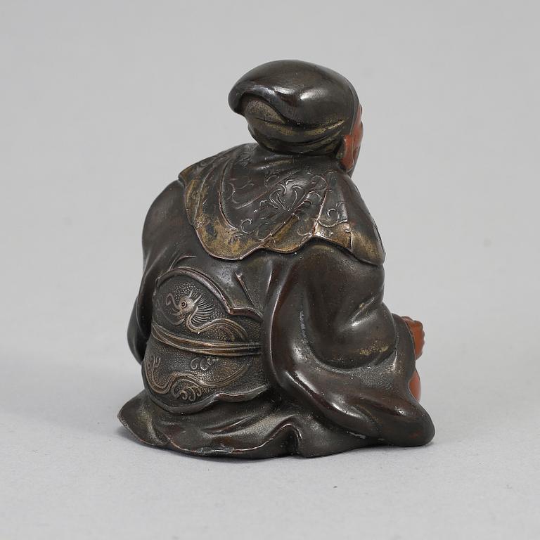 A Japanese silvered bronze figure, Meiji period (1868-1912).