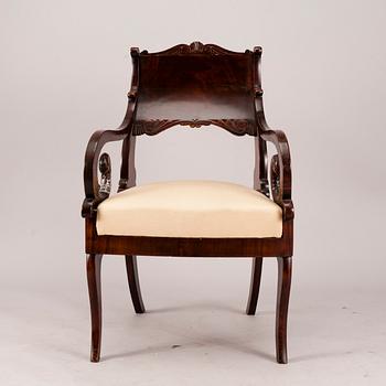 KARMSTOL, biedermeier, 1800-talets mitt.