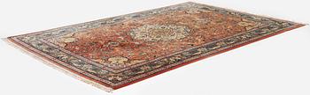 A part silk Tabriz carpet, c. 268 x 179 cm.