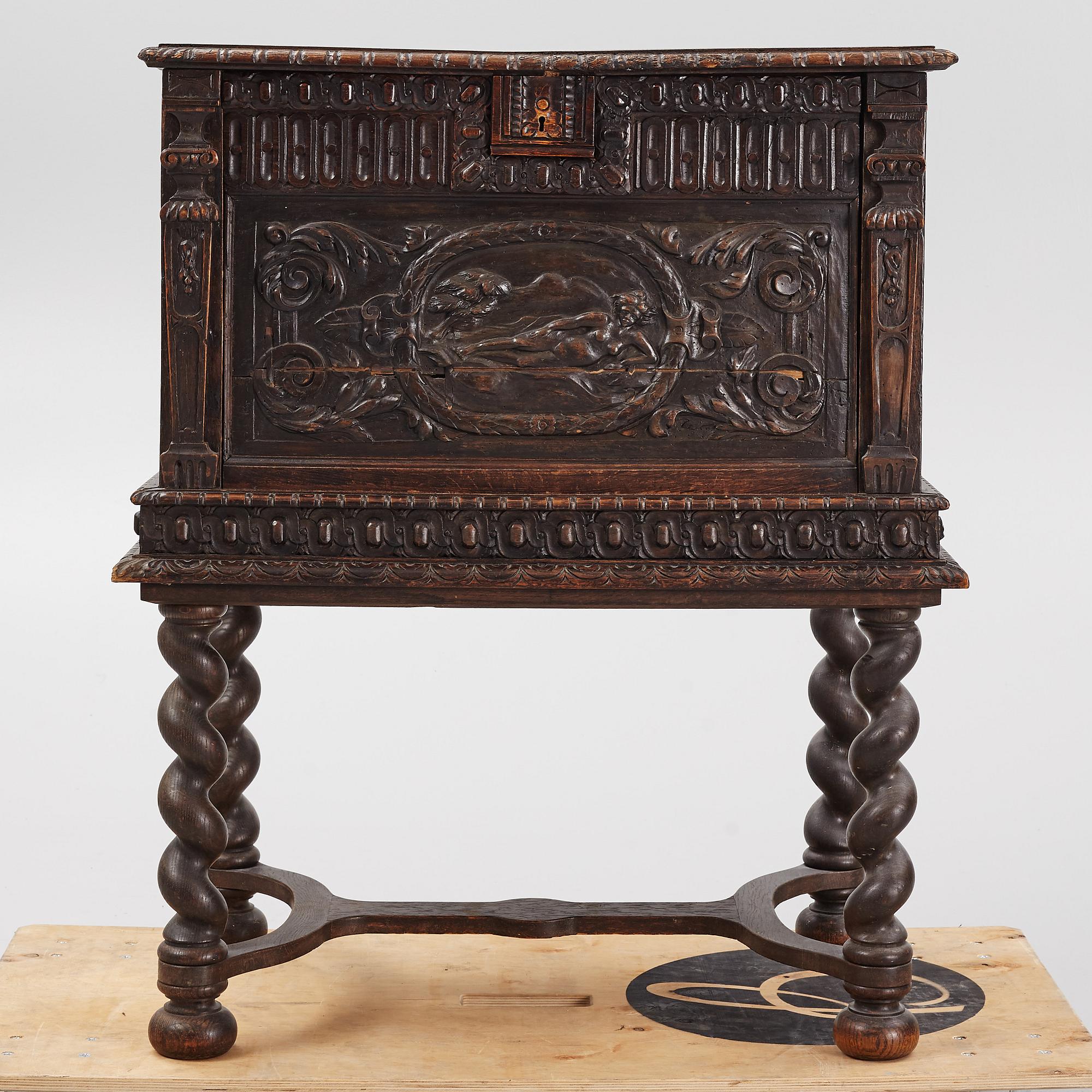 Bestickschatull, barockstil, 1800-tal.