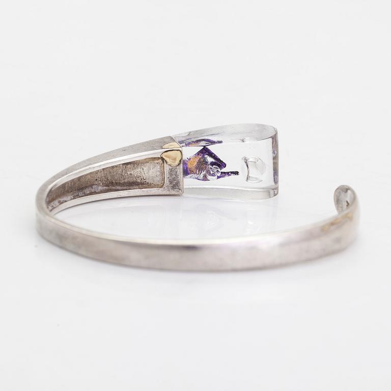 Björn Weckström, armband, "Mikroner" sterlingsilver och akryl. Lapponia 1974.