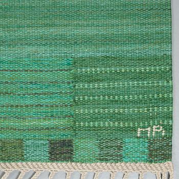 Marianne Richter, CARPET. "Fasad Grön". Flat weave. 273,5 x 236,5 cm. Signed AB MMF MR.