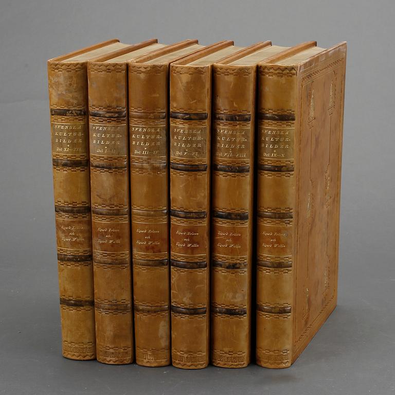 BOKVERK, 6 vol, (del I- XII)"Svenska Kulturbilder" av Sigurd Erixon o Sigurd Wallin, Stockholm, 1932-1929.