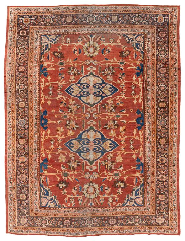 An antique Mahal carpet, West Persia, c. 358 x 266 cm.