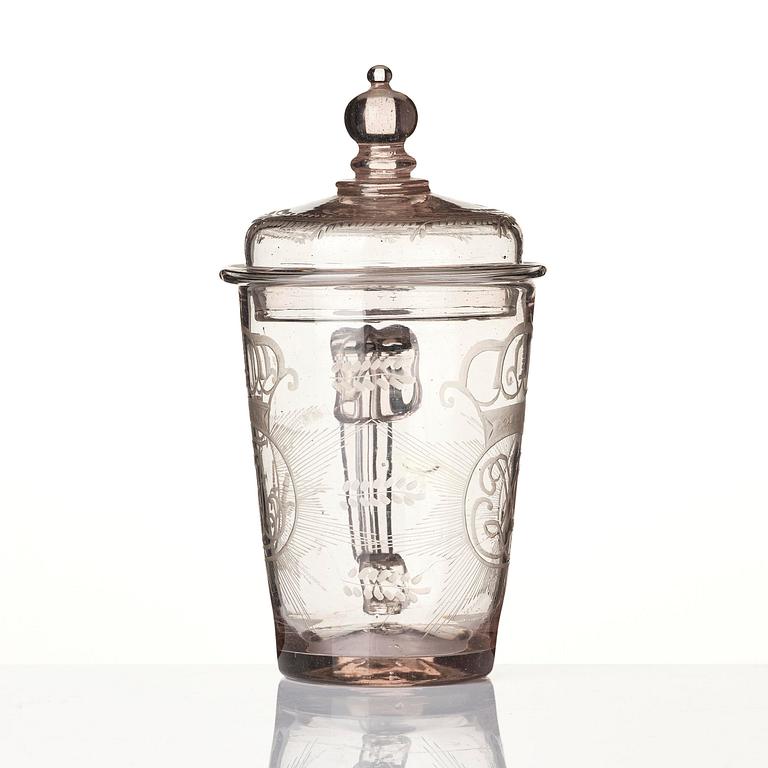 A tankard, possibly Henrikstorp, Sweden, 18th century.