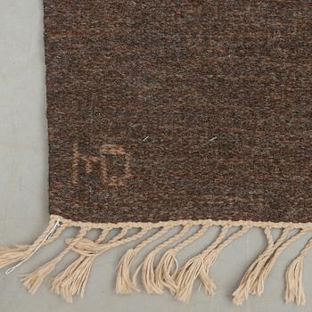 RUG. Flat weave. 141,5 x 165,5 cm. Sweden 1950-60s. Signed MD/IvD?.