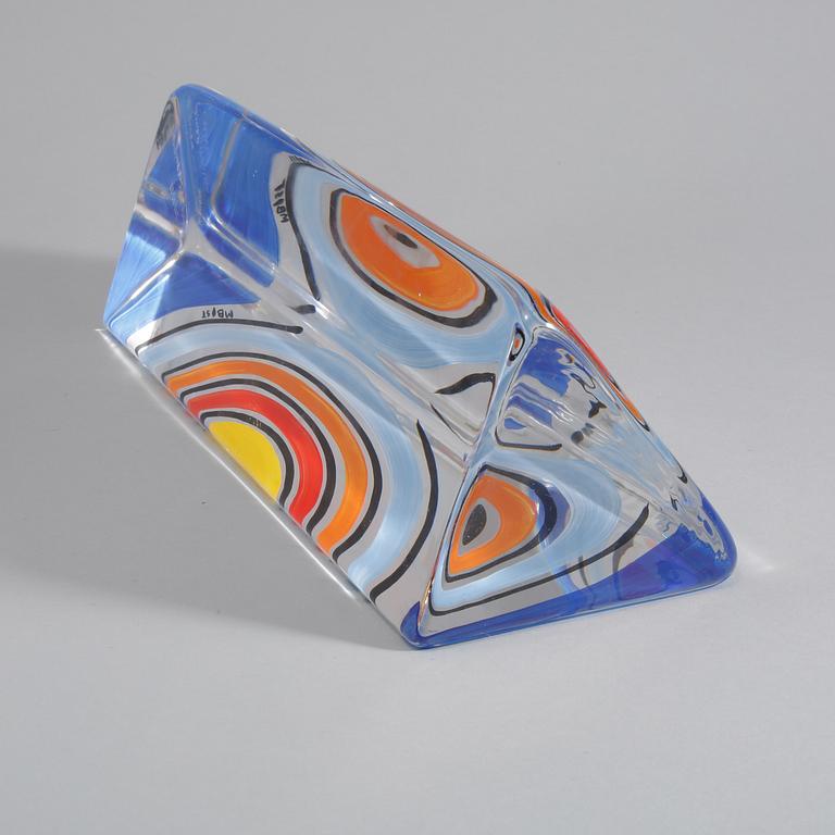 SKULPTUR, glas, Monica Backström, Kosta Boda, signerad, 1900-talets andra hälft.