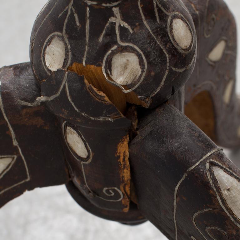 An oriental 20th century mother-of-pearl lamp table.