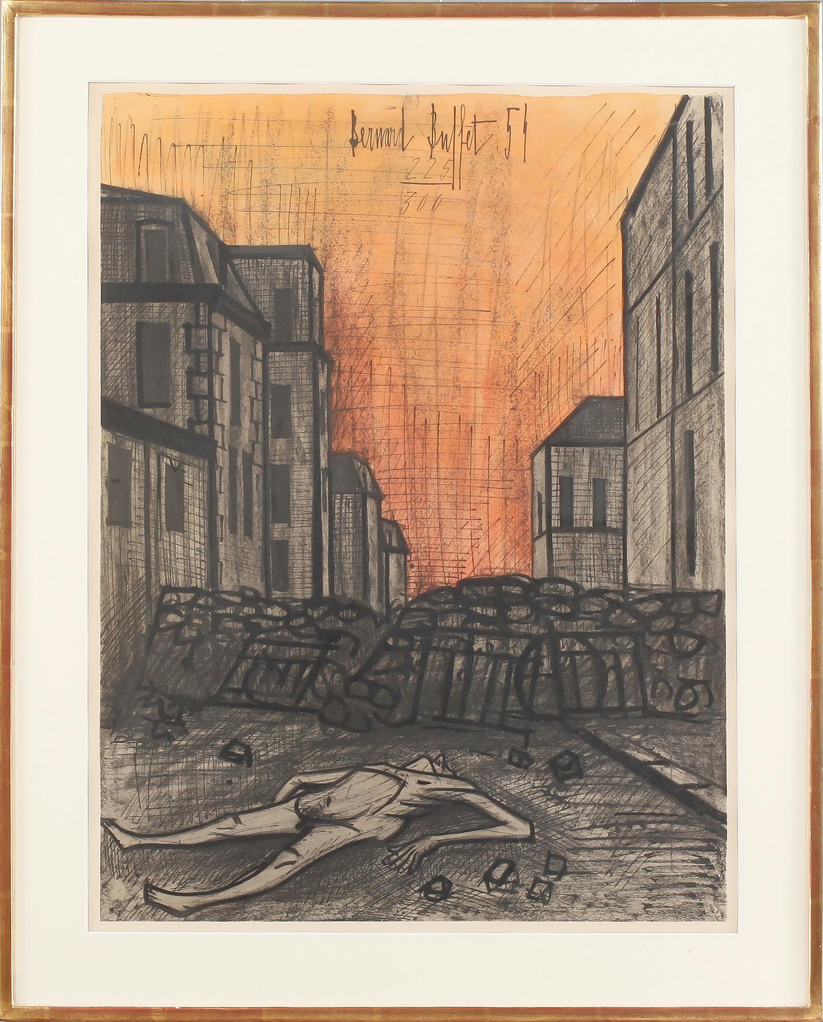 BERNARD BUFFET, färglitografi, signerad, daterad -54 samt numrerad 225/300.
