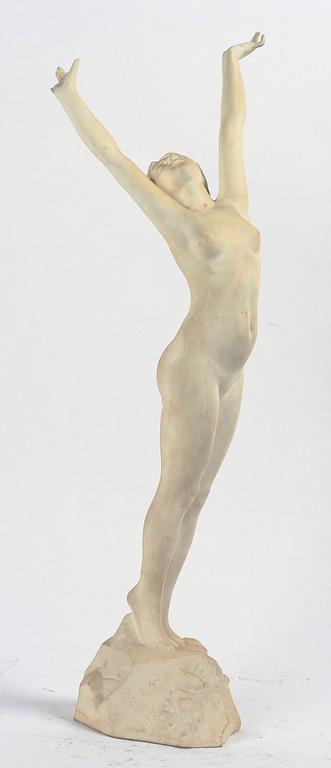 FIGURIN, parian, "Solrosen", Axel Ebbe, dat -93, Gustavsberg, 1920.