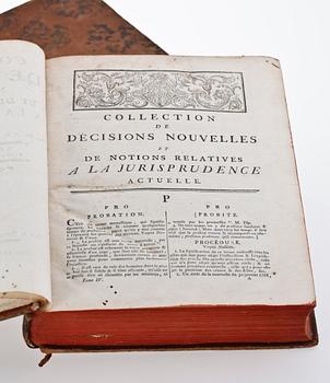 BOKVERK, Vol 1 och 4 Collection de décisions... Maître J. B. Denisart, Paris, chez la veuve Desaint, 1775.