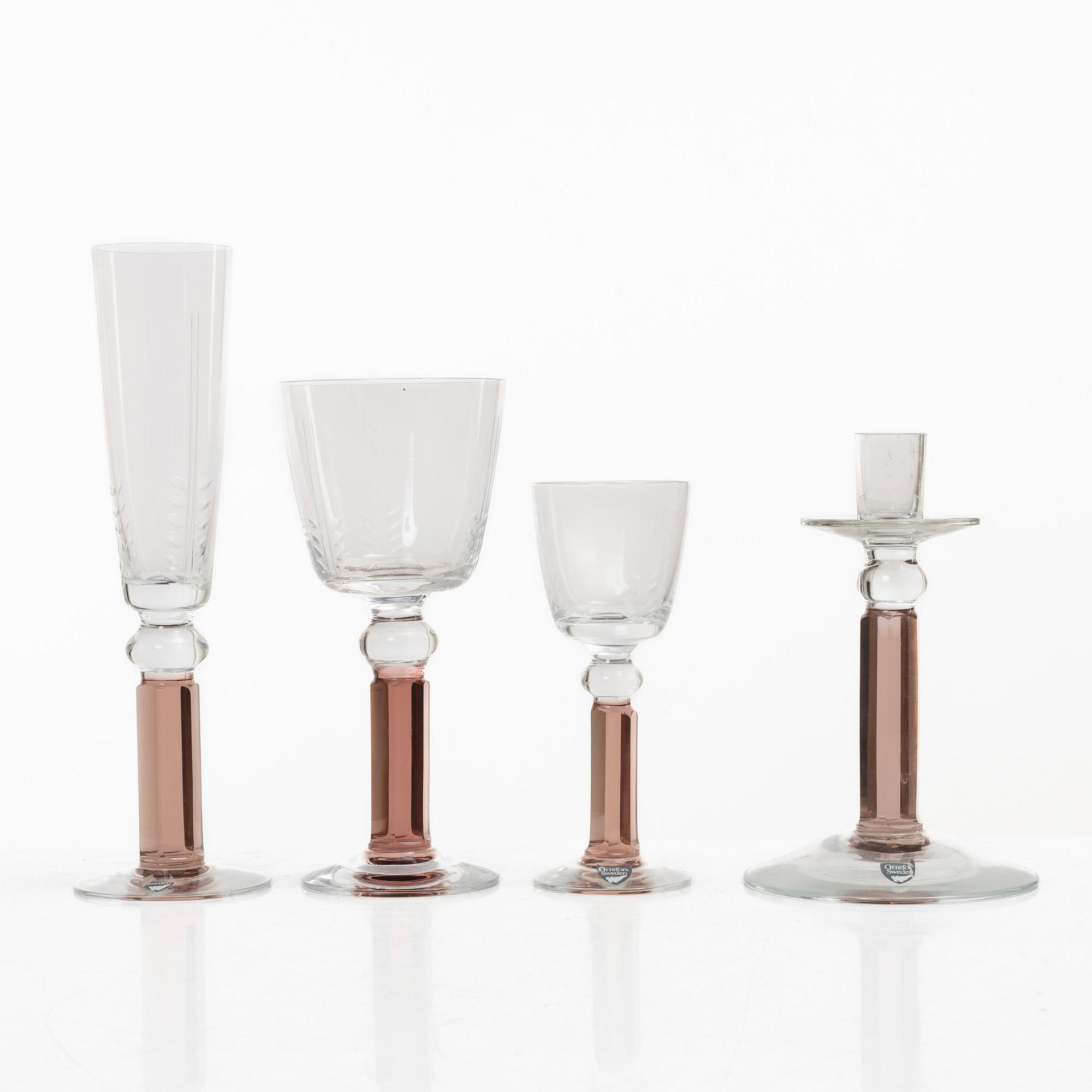 Gunnar Cyrén, glasservis, 15 delar, "Versailles", Orrefors.