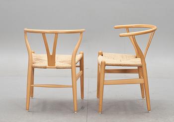 STOLAR, 6 st. Hans J Wegner, "Y-stolen", Carl Hansen & Son, Danmark. 1900-talets andra hälft.