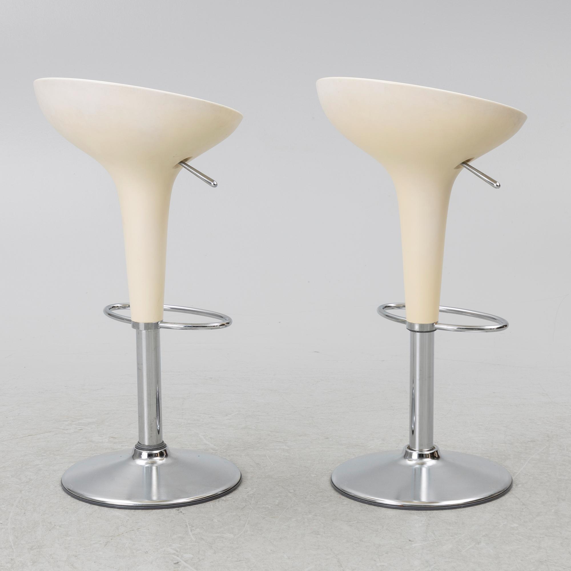 Stefano Giovannoni, bar stools, a pair, Bombo Swivel, Magis, early 2000s.