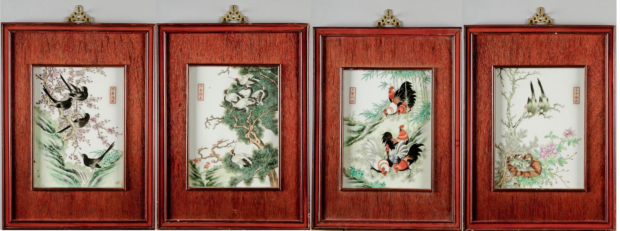 PORSLINSMÅLNINGAR, 4 st, Kina, sannolikt 1900-tal.