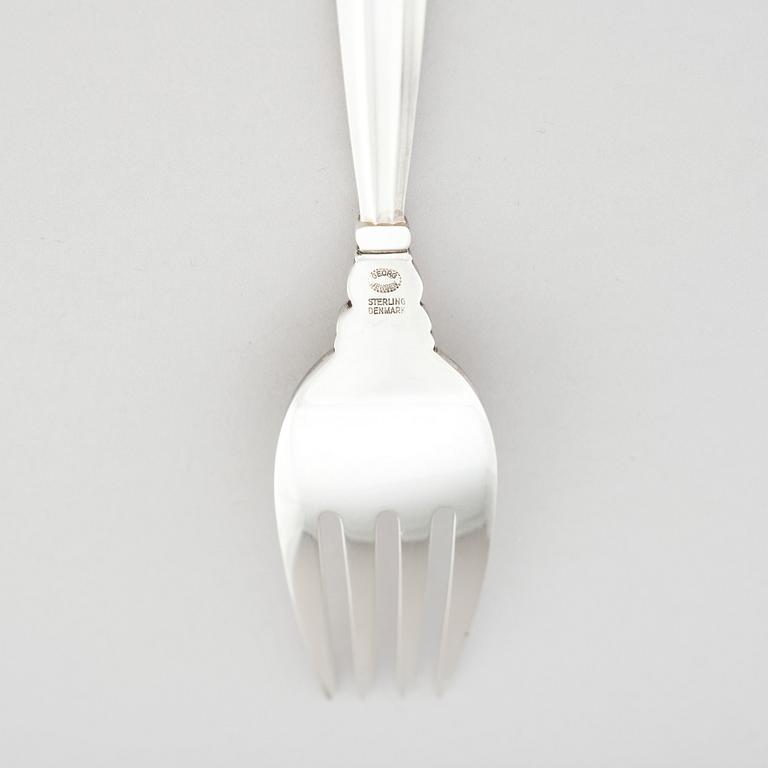 Johan Rohde, a set of 86 pcs of sterling and stainless steel 'Acorn' flatware, Copenhagen 1945-77.