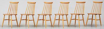 STOLAR, 6 st, "Fanett 65T", Ilmari Tapiovaara, Edsbyverken, 1950/60-tal.