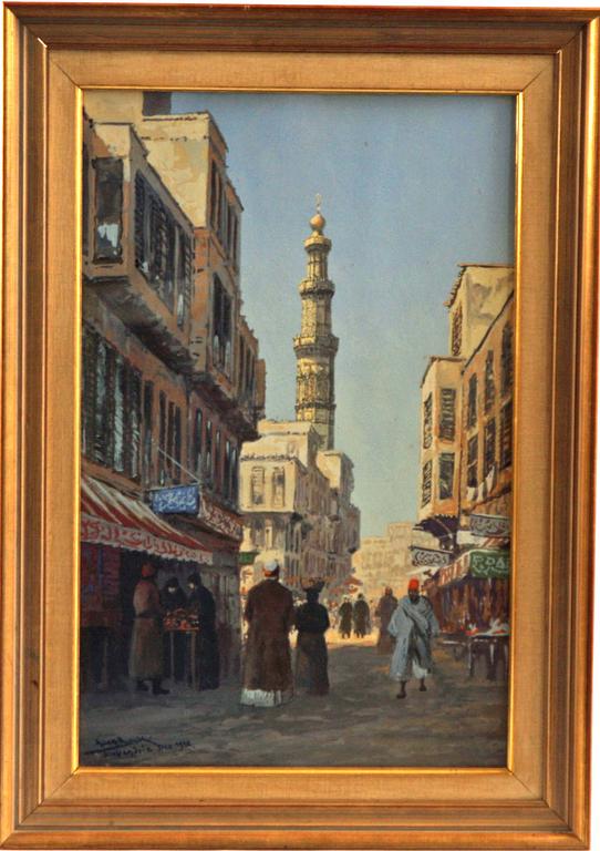 ADOLF BOCK, gouache, sign och dat Alexandria Dez 1952.