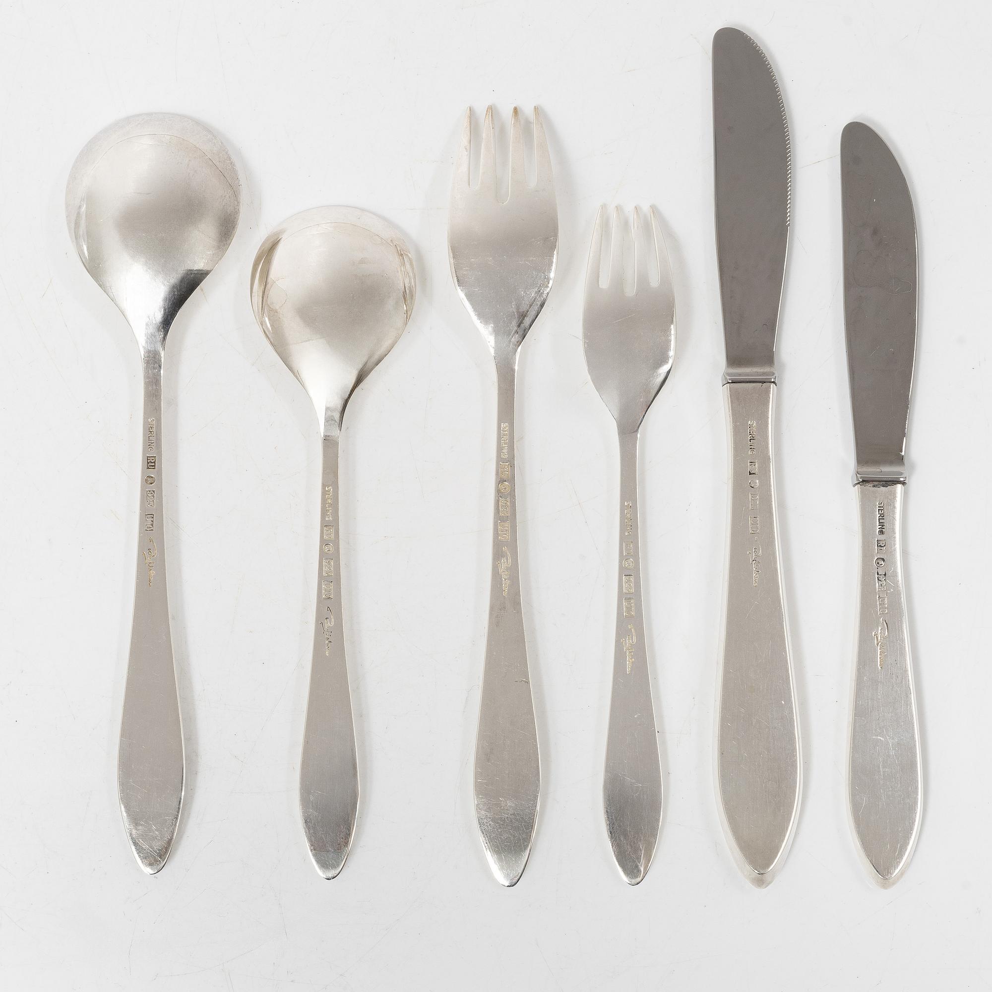 Rey Urban, bestickservis, 51 delar, sterlingsilver, Stockholm, 1967-97.
