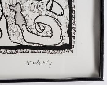 Pierre Alechinsky, etsning & linoliumsnitt, 1989, signerad 2/125.