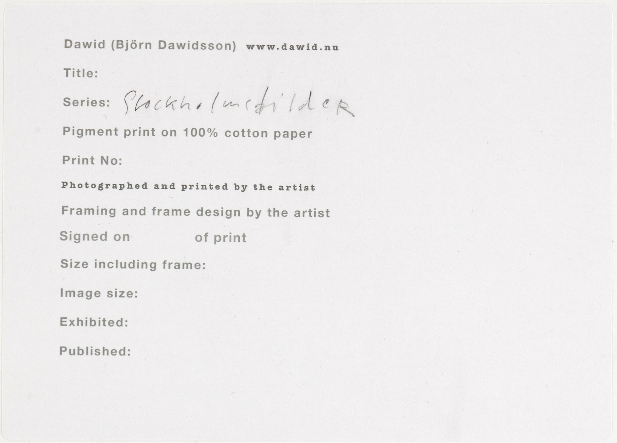 Dawid, pigment print signed and numbered 3/8.