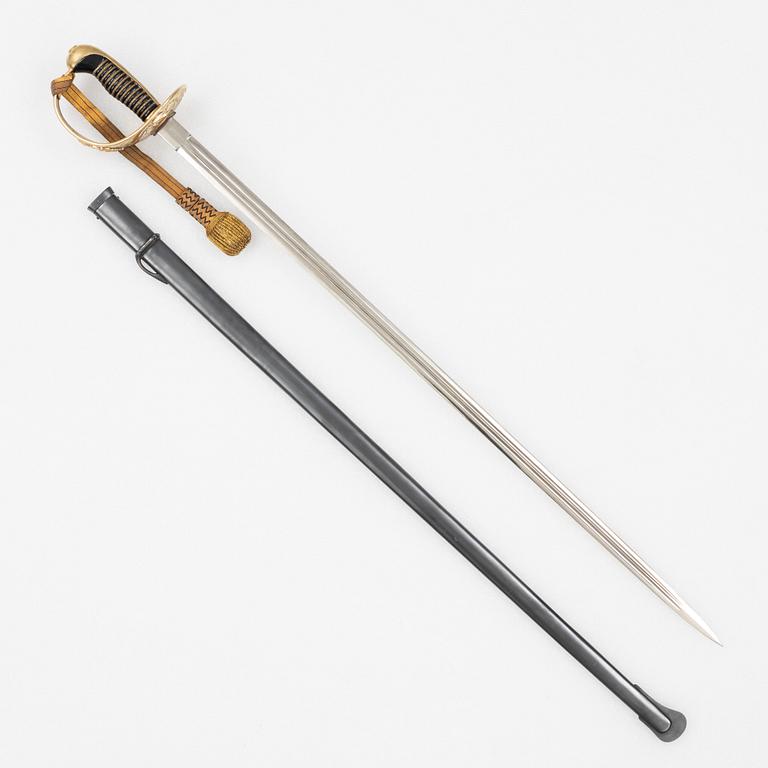 A Swedish cavalry officer's sword, 1893 pattern, with scabbard.