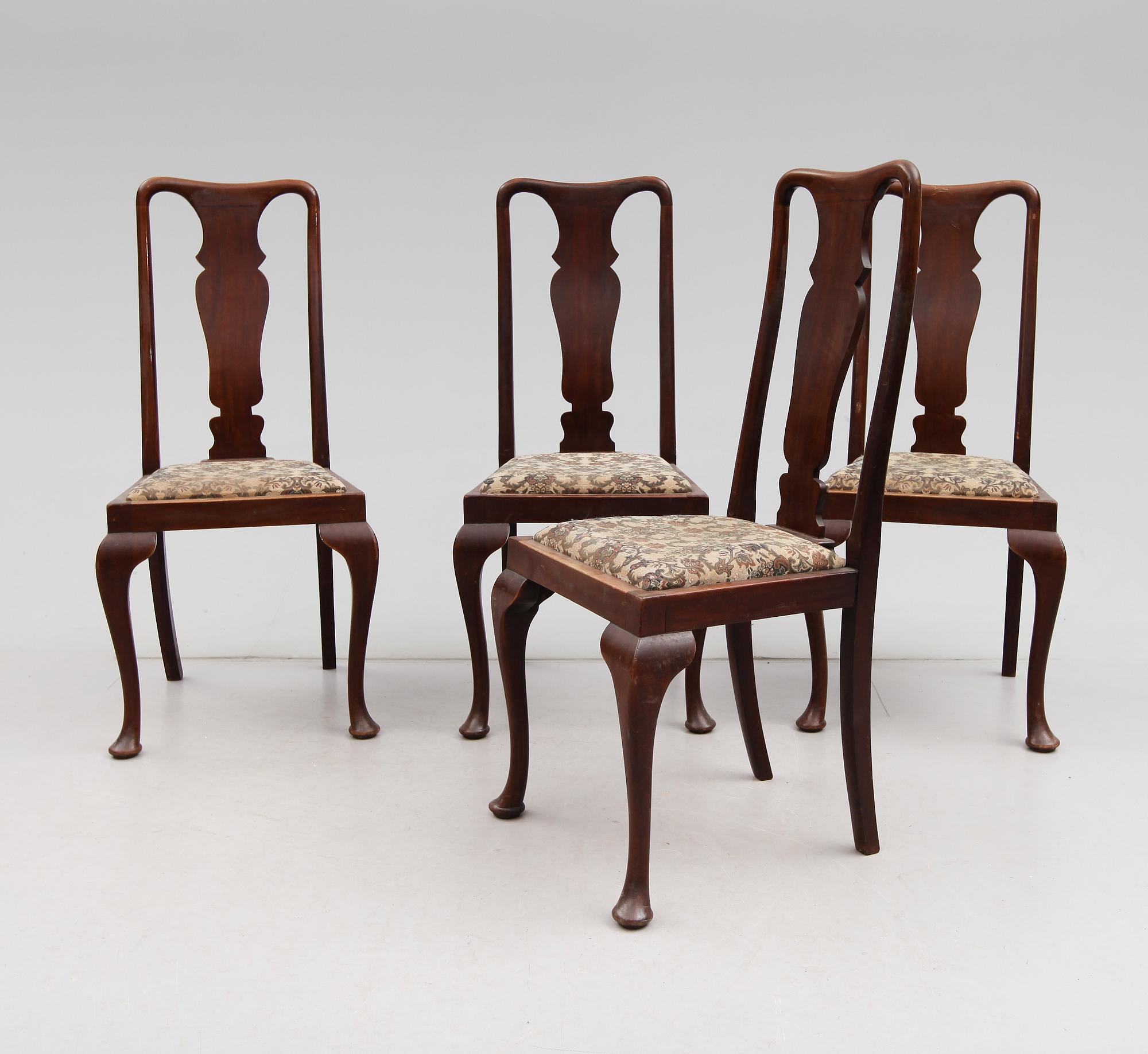 STOLAR, 4 st, England, 1900-talets första hälft.